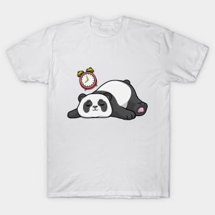 Panda at Sleeping with Alarm clock T-Shirt